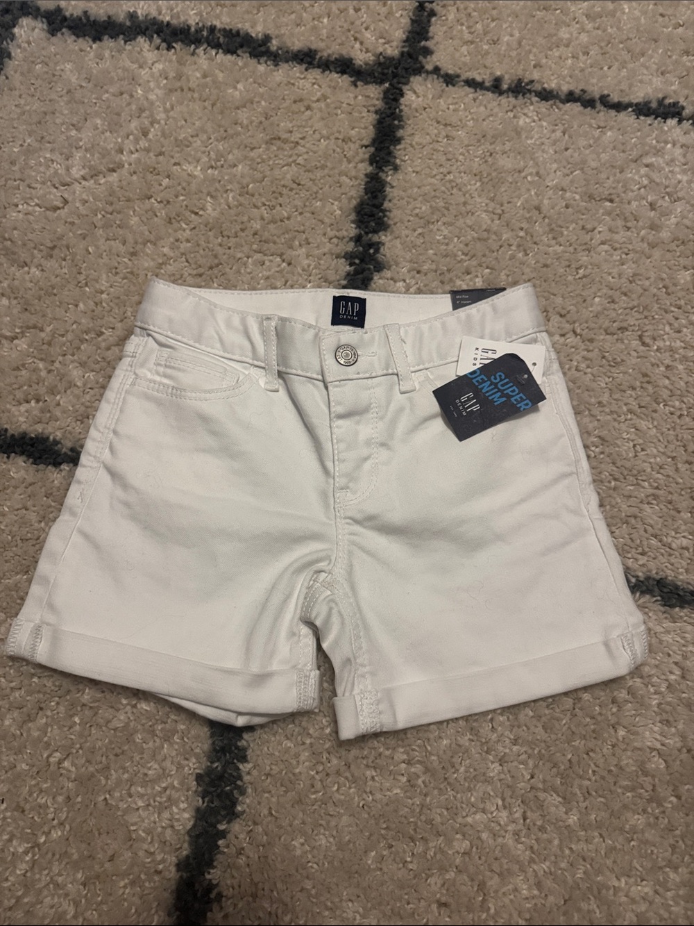 GAP White Girls' Cuffed Denim Shorts